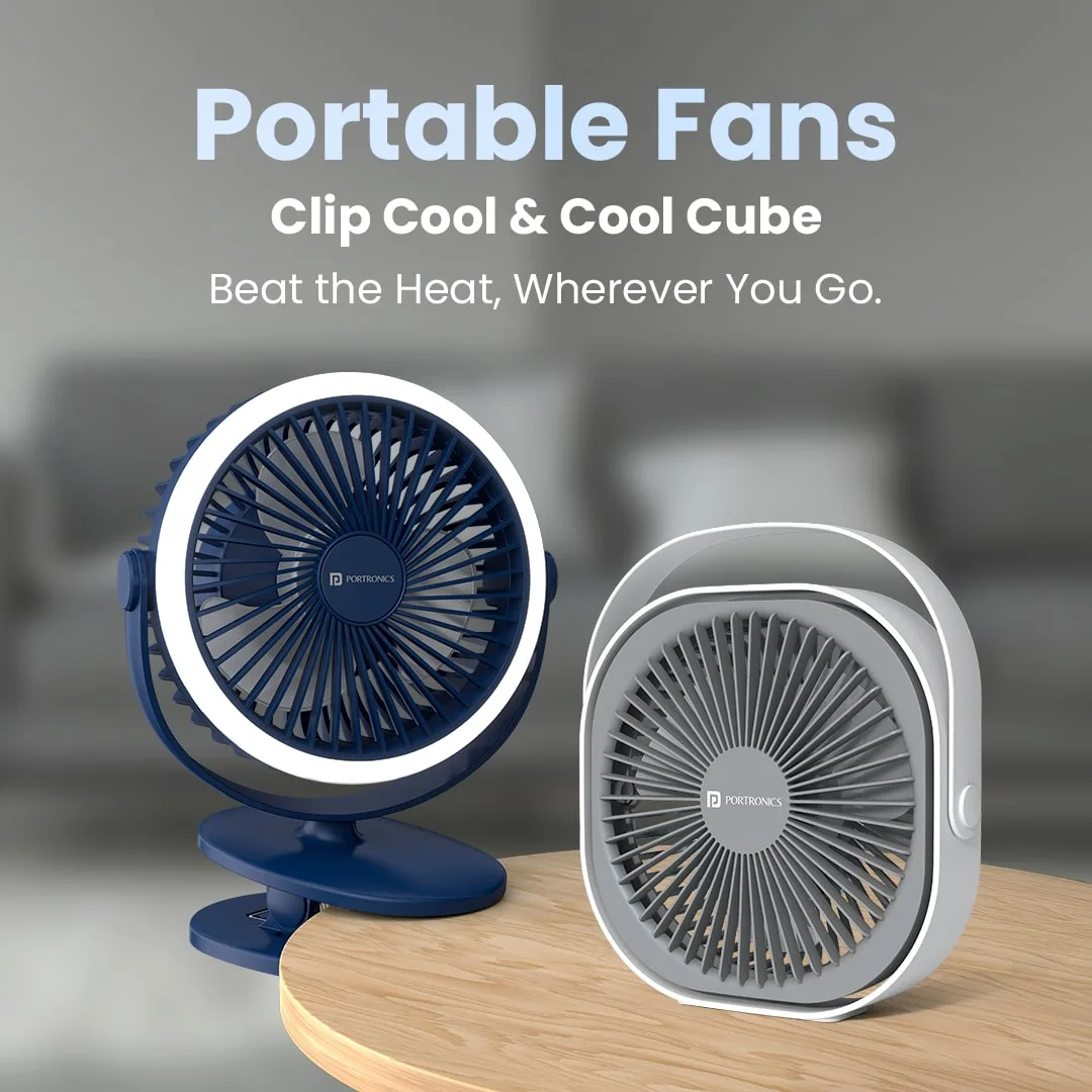 Portronics clip cool and cool cube portable fans