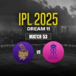 KKR vs RR Dream11 Prediction IPL 2025: Playing XI, Fantasy Tips, Team Analysis & Pitch Report