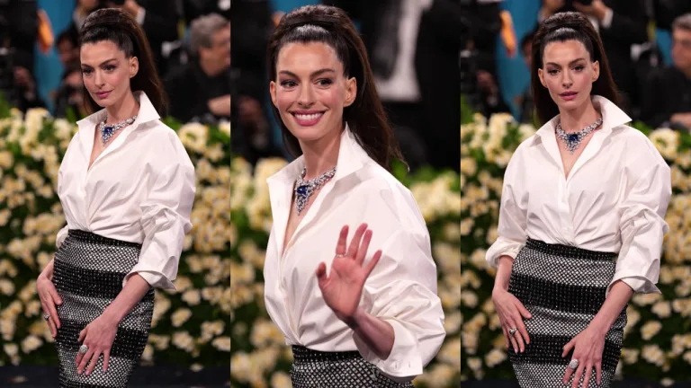 Anne Hathaway Met Gala 2025 Jeweled Skirt Featuring 200,000 Beads and Rhinestones