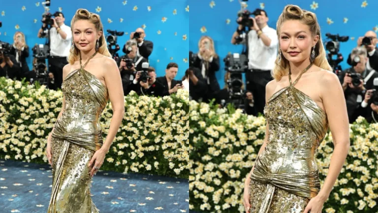 Gigi Hadid Met Gala 2025 Golden Moment: Victory Roll Hairstyle Meets Custom Miu Miu Masterpiece