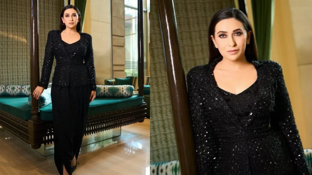 Timeless Elegance: Karisma Kapoor Black Blazer and Dhoti Pants Set Redefines Chic Sophistication 1 Karisma Kapoor