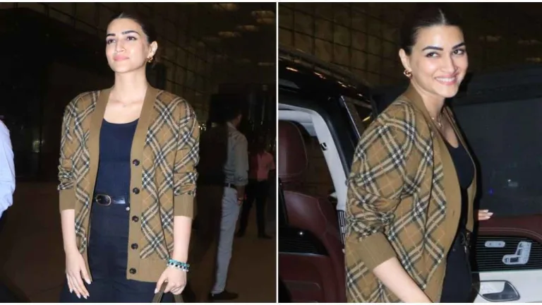 Kriti Sanon Chic Airport Ensemble: Valentino Elegance Meets Casual Cool