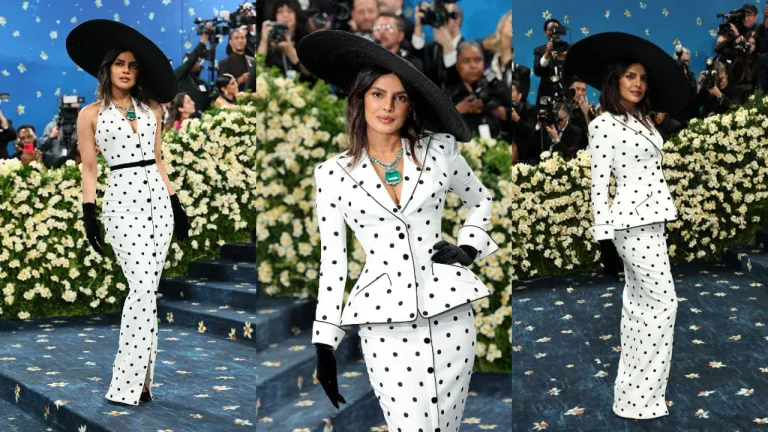 Priyanka Chopra Met Gala 2025 Statement: Polka Dot Balmain Gown and Dramatic Hat Steal the Show