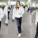 Shilpa Shetty Kundra’s Travel Style: Track Pants and Biker Jacket at Mumbai Airport Sets