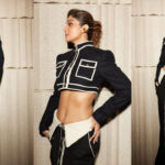Shilpa Shetty’s Classic Black and White Combo: Cropped Jacket and Maxi Skirt with Collar Redefine Timeless Style