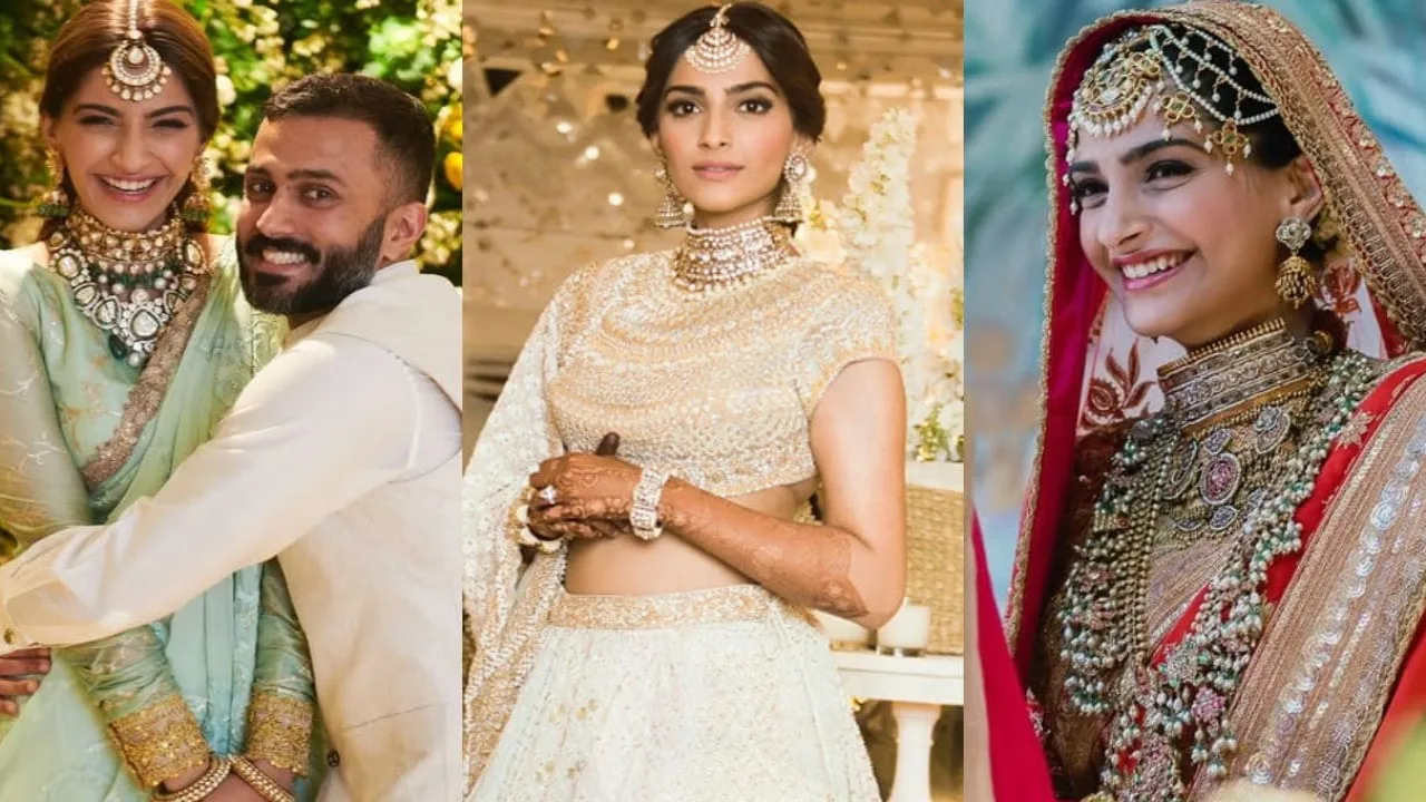 Sonam Kapoor Red and Gold Anuradha Vakil Wedding Lehenga: A Six-Month Masterpiece Highlighted