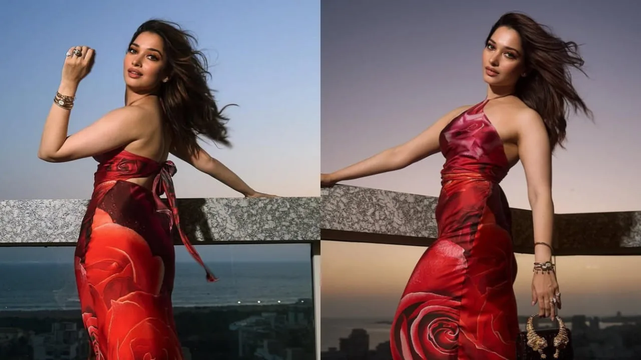 Tamannaah Bhatia Bold Fashion Statement: Pairs Rs 3,13,412 Roar Bag With Rose Print Dress