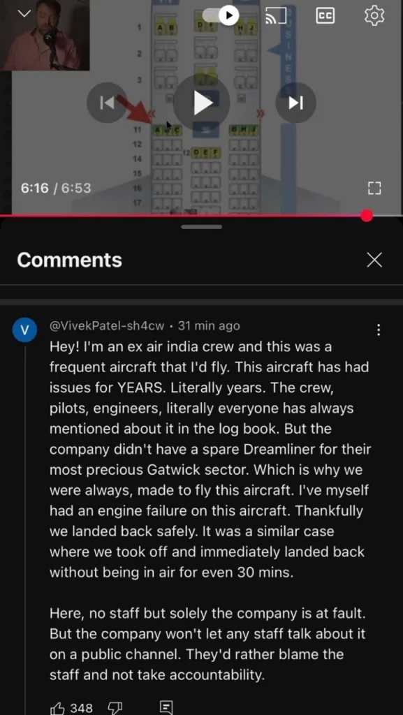 Ex air india crew statement