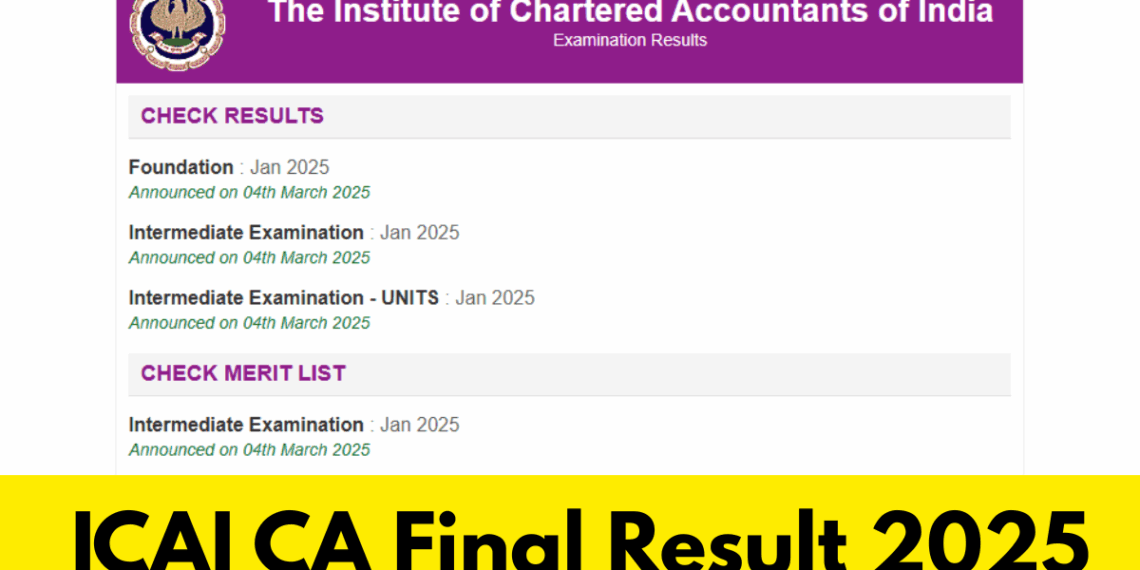 ICAI CA Final Results 2025: Expected Soon at icai.nic.in; Complete Guide to Download Your Scorecard