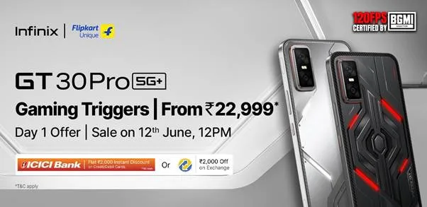 Infinix GT 30 Pro Goes on Sale on June 12 on Flipkart, Starting at Special Price of ₹22,999