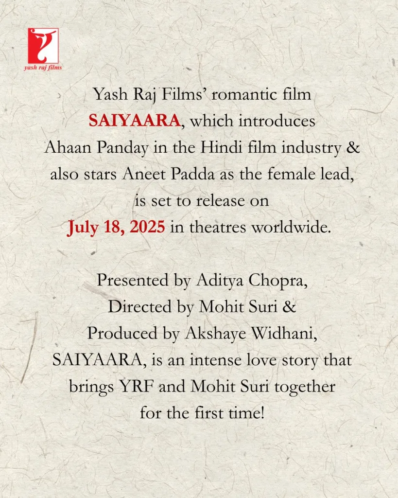 Saiyaara Release Date Confirmed: Ahaan Panday, Aneet Padda Star in Mohit Suri’s Gripping Tale of Love and Longing 5 Saiyaara
