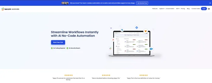 image Appy Pie Automate Revolutionizes Workflow Automation with AI-Powered MCP Servers