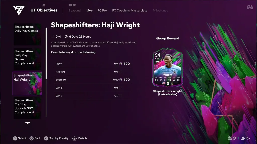 EA FC25 Shapeshifters Haji Wright Objective: Complete Tasks Guide & 94-Rated Rewards 2 Image