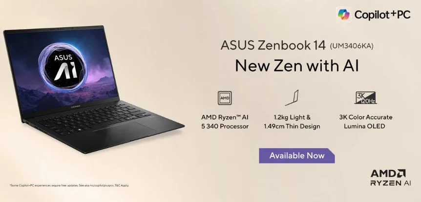 ASUS ZenBook 14 और VivoBook S16 लॉन्च: AI-संचालित लैपटॉप