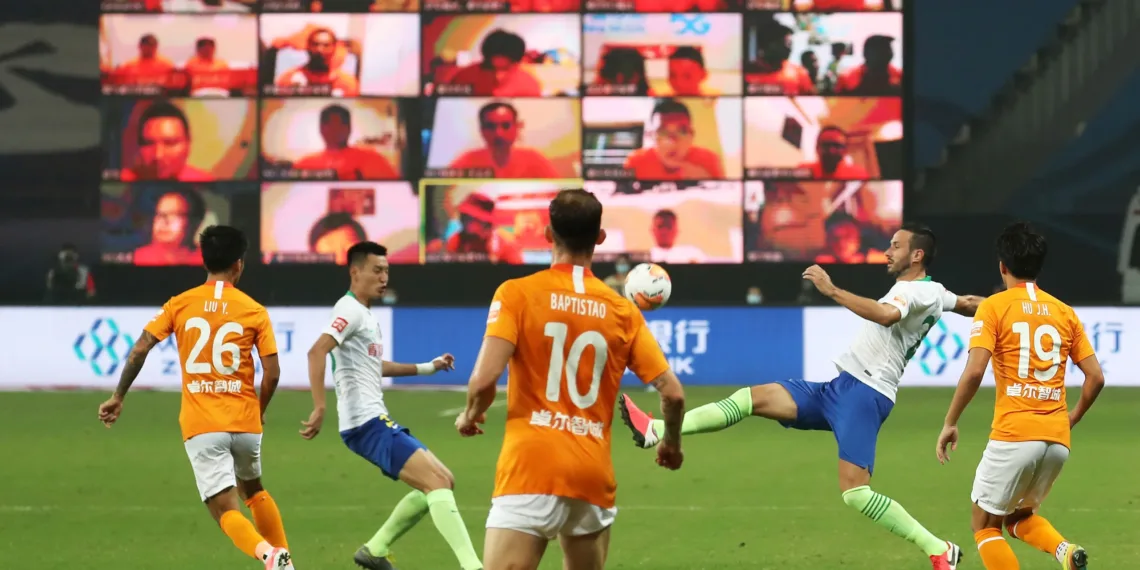 Soccer football chinese super league wuhan zall vs qingdao huanghai