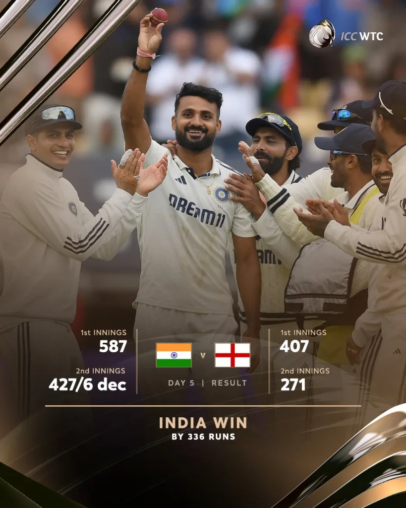 England vs India 2nd Test Day 5: Match Report as Akash Deep’s Heroics Seal Historic Win, Series Levelled 1-1 1 England vs india day 5