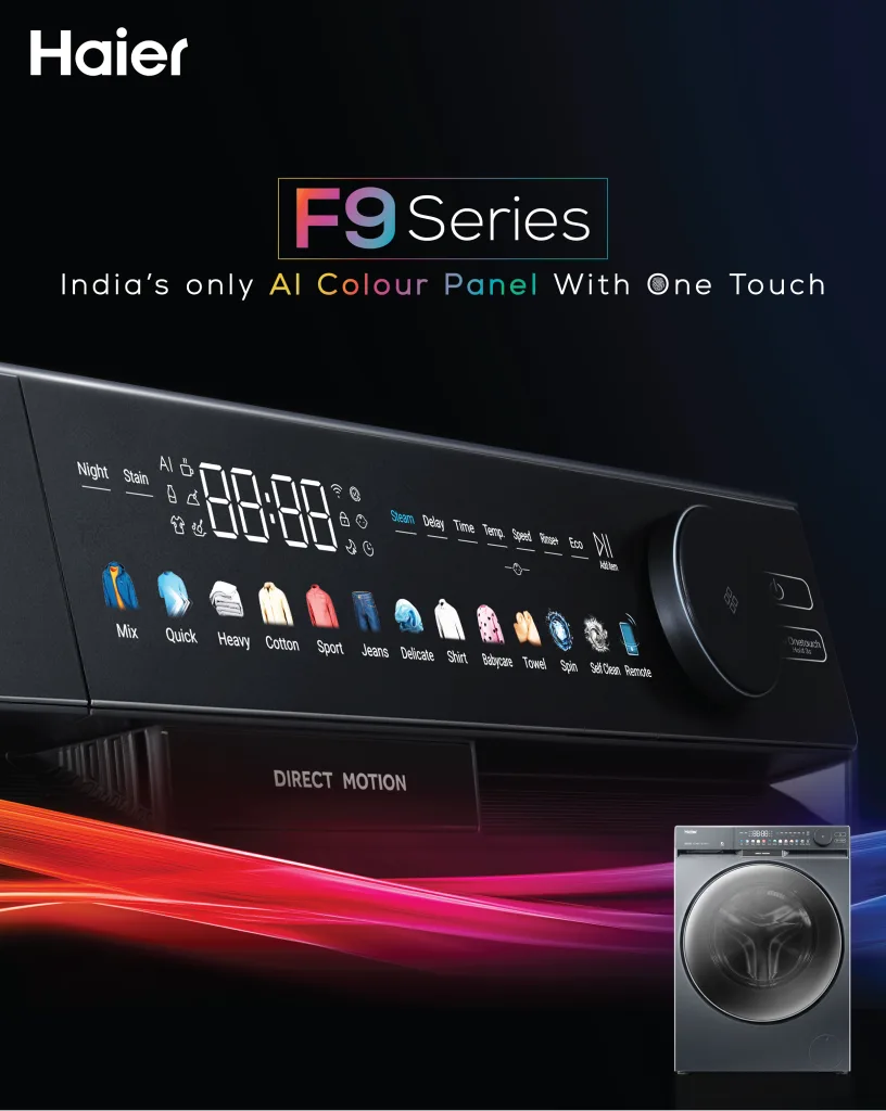 Haier F9 Series: India's First AI Color Panel Washing Machine That Thinks Before It Washes 1 Haier F9 Series: India's First AI Color Panel Washing Machine That Thinks Before It Washes