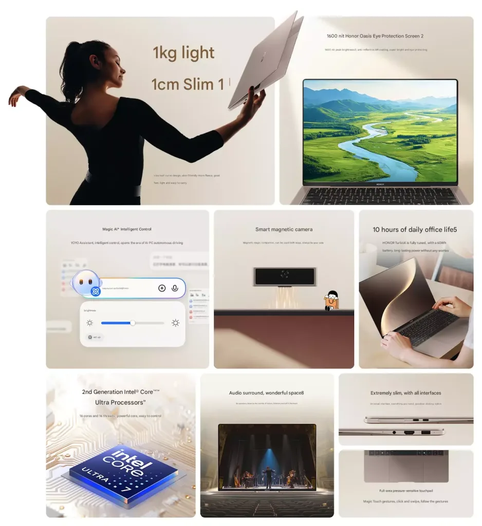 Honor MagicBook Art 14 2025 Launches with Intel Core Ultra 7 3 Honor magicbook art 14 3