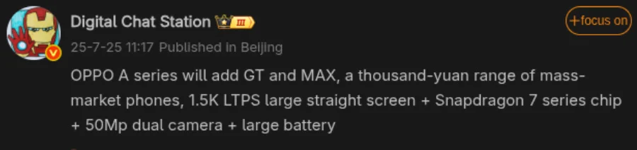 Oppo a gt and max models leak