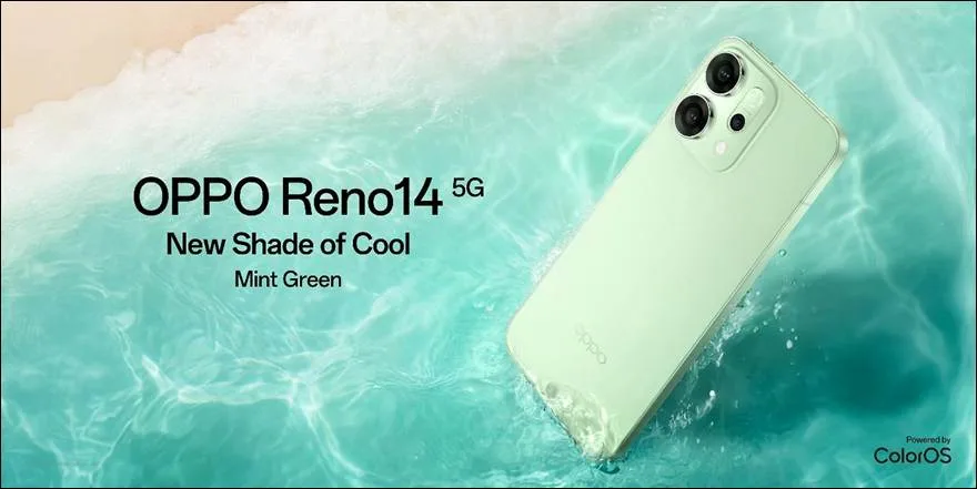 OPPO Reno14 5G Mint Green Launched: 191% Sales Growth Drives New Variant at ₹37,999 1 Oppo reno14 mint