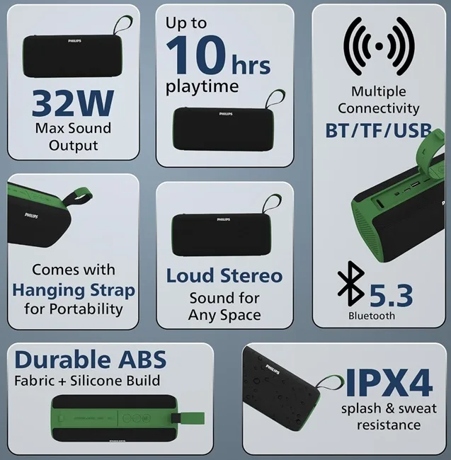 Philips TAS1400 & TAS2400 Bluetooth Speakers Launch in India 2 Philips tas1400 & tas2400 3