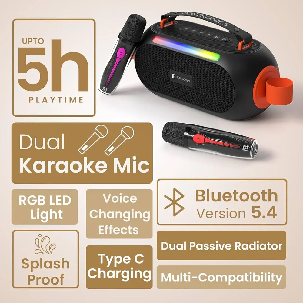 Portronics Apollo 20: Ultimate 25W Karaoke Speaker Launched 1 Portronics Apollo 20