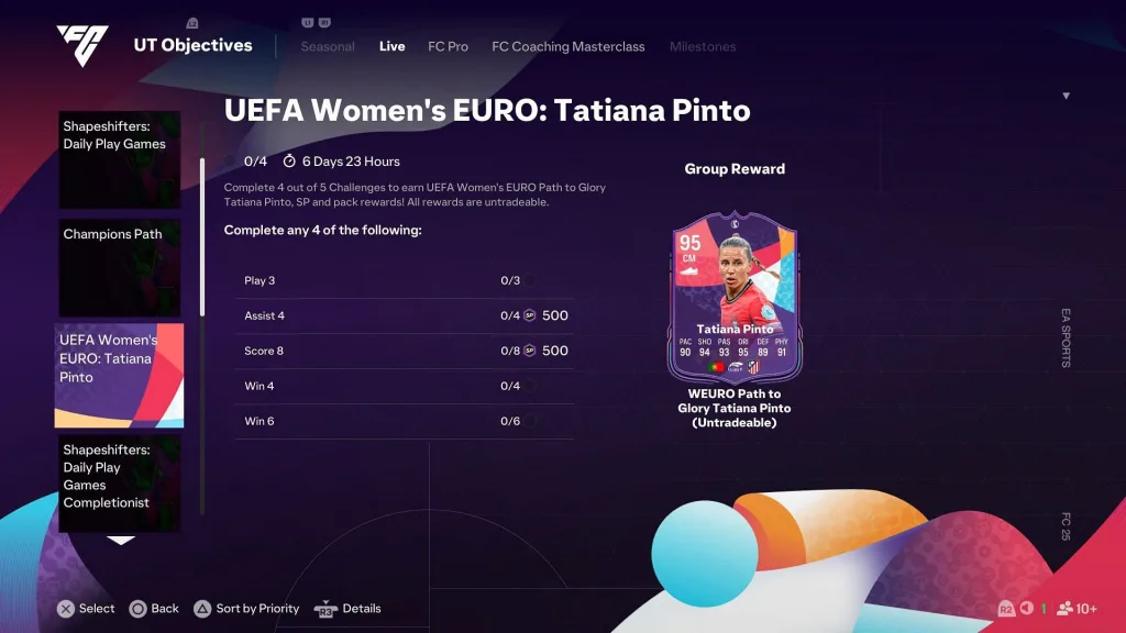 EA FC25 UEFA Women's Euro Tatiana Pinto Objective: Complete Guide to Tasks & Rewards 1 EA FC25