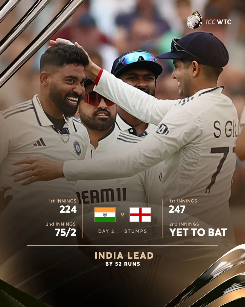 England vs india 5th test day 2