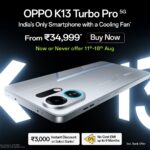 OPPO K13 Turbo: India’s First Smartphone with Built-in Cooling Fan
