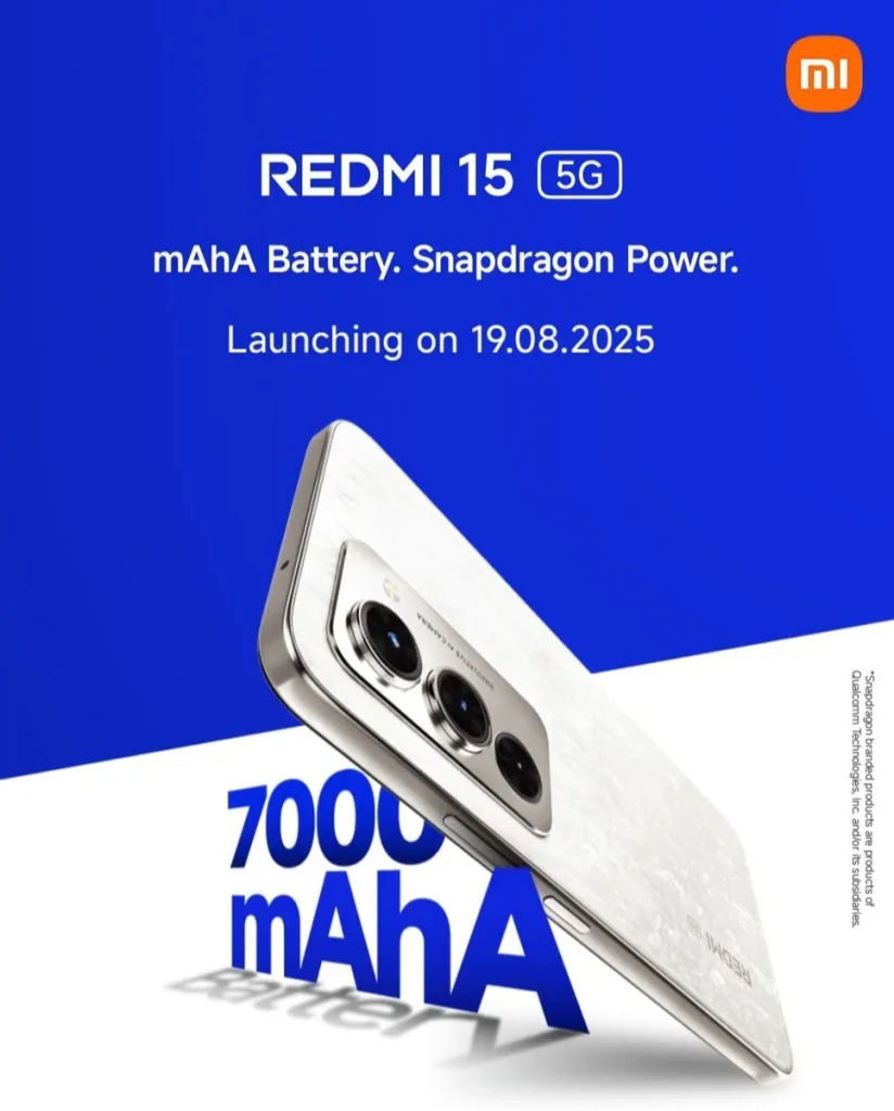 Redmi 15 Launches August 19: ₹19,999 Price with 7,000mAh Battery 1 Redmi 15