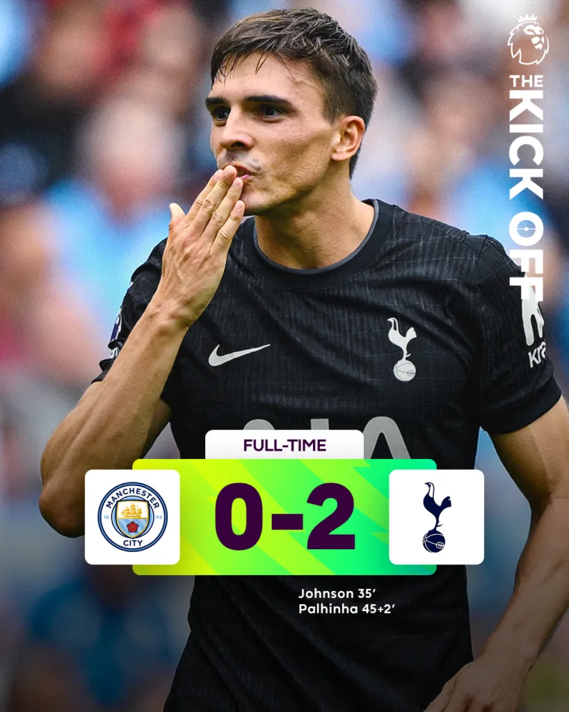 Tottenham beat man city 2 0 to continue perfect start under frank