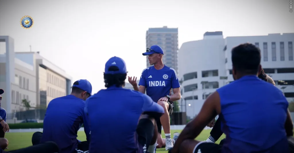 Adrian le roux with indian cricket team