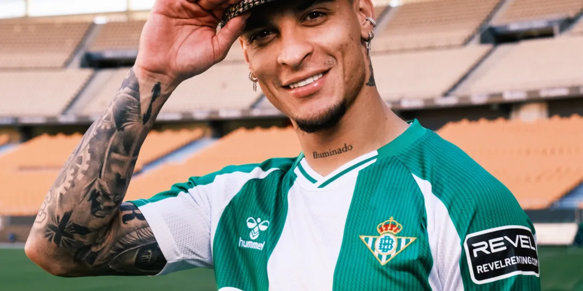 Antony and real betis launch clothing line based on his neck tattoo