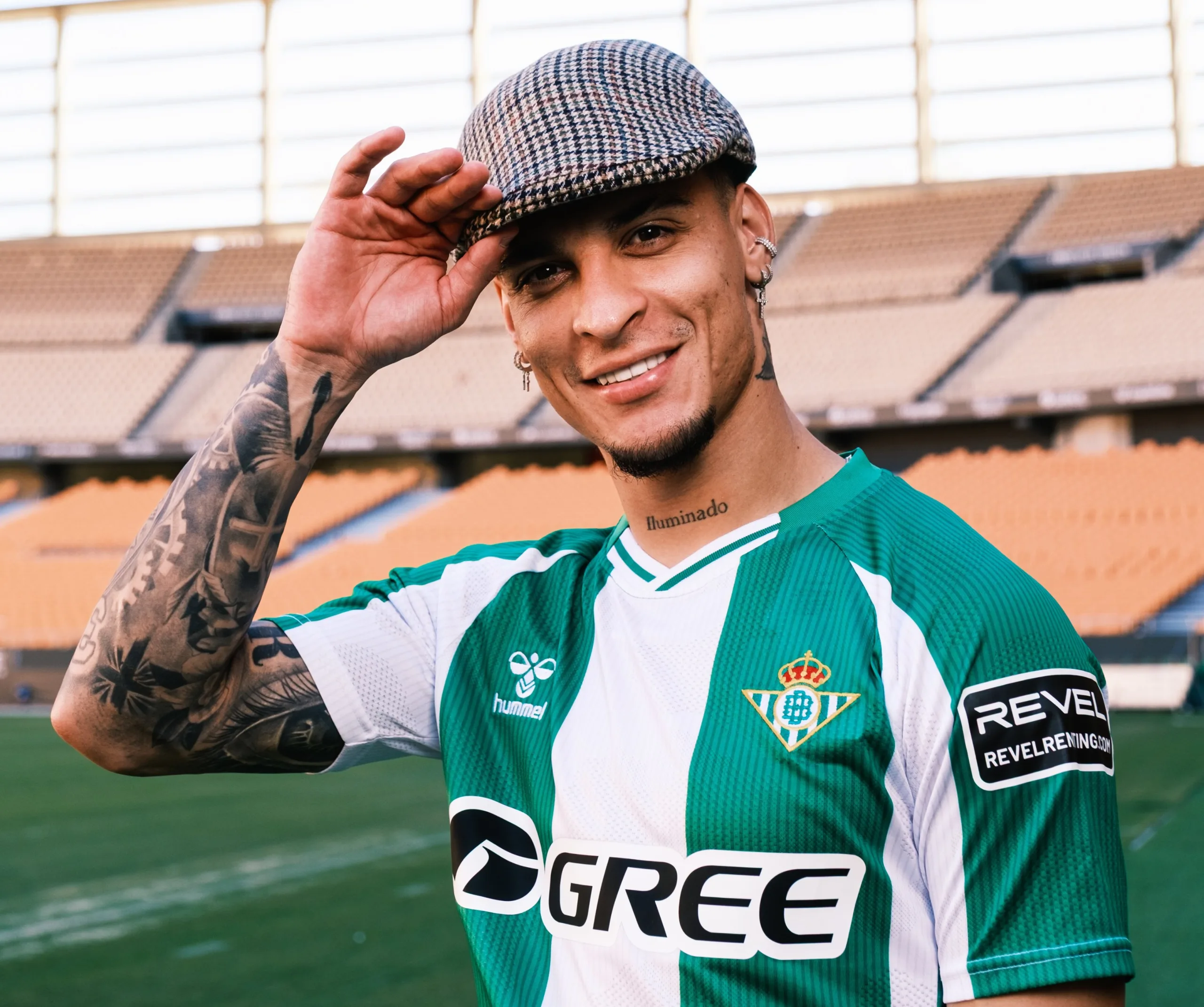 Antony and real betis launch clothing line based on his neck tattoo