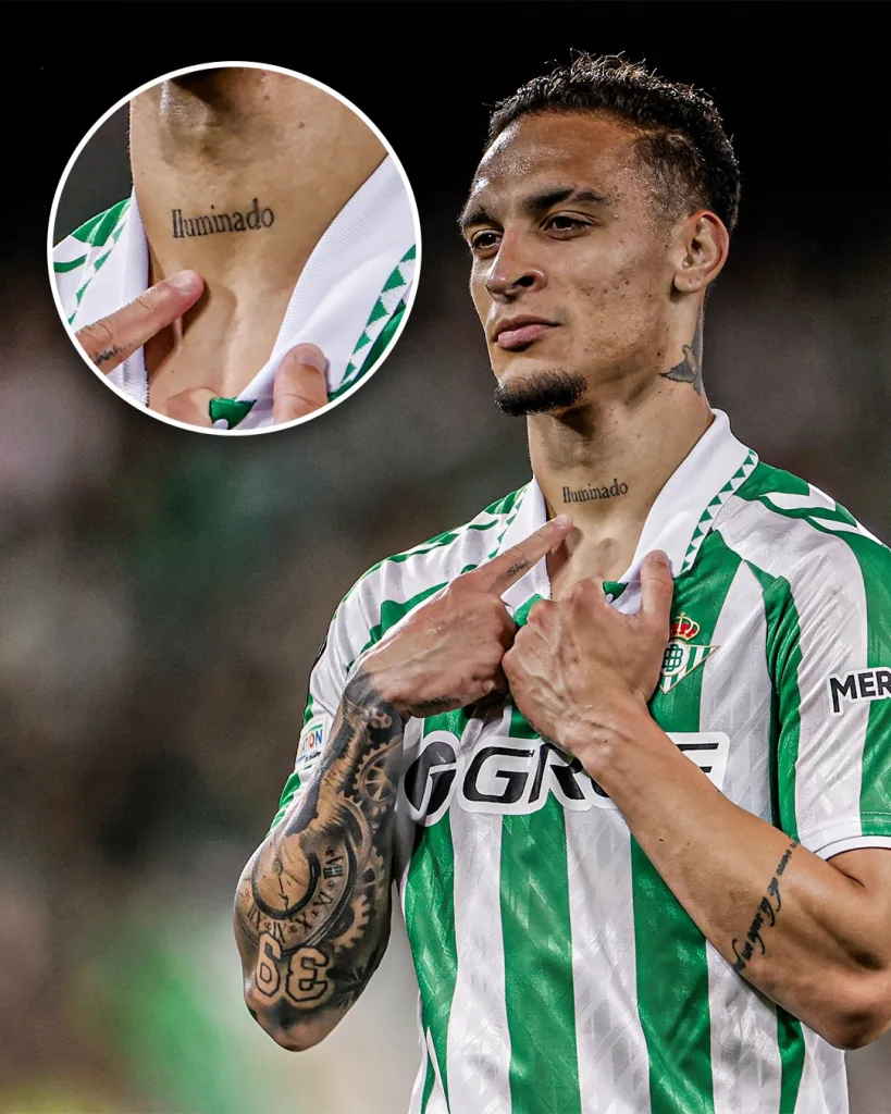 Antony and real betis launch clothing line based on his neck tattoo