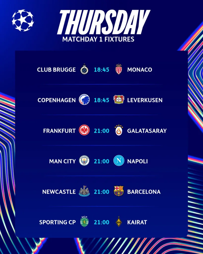 Champions league fixtures