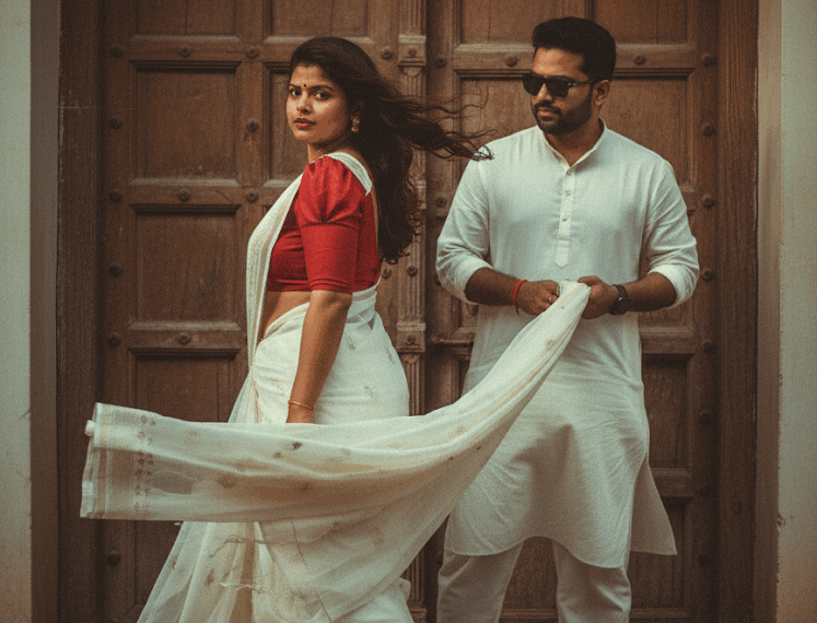 Google gemini nano banana ai couple saree photo