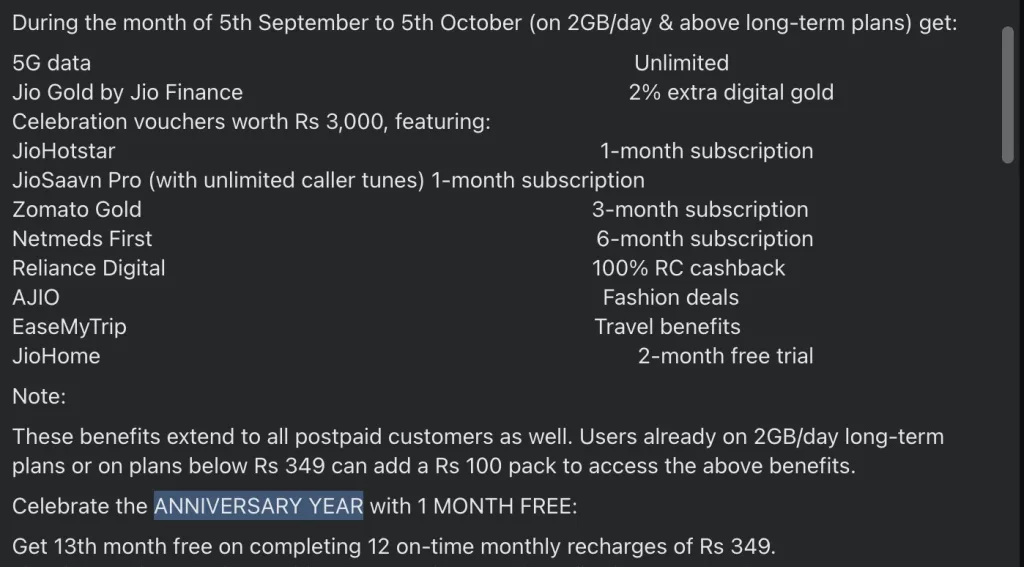 Jio Launches ₹349 Celebration Plan: 500 Million Customers Milestone with Unlimited Benefits