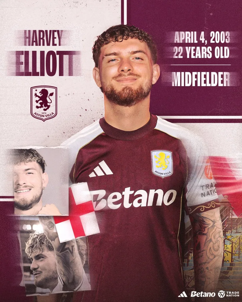 Harvey elliott joins aston villa