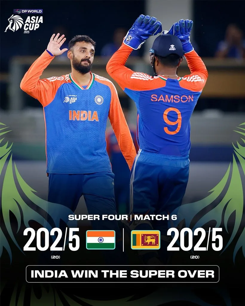 Super Over Drama: India Survive Nissanka Heroics in Asia Cup Classic 1 India vs sri lanka