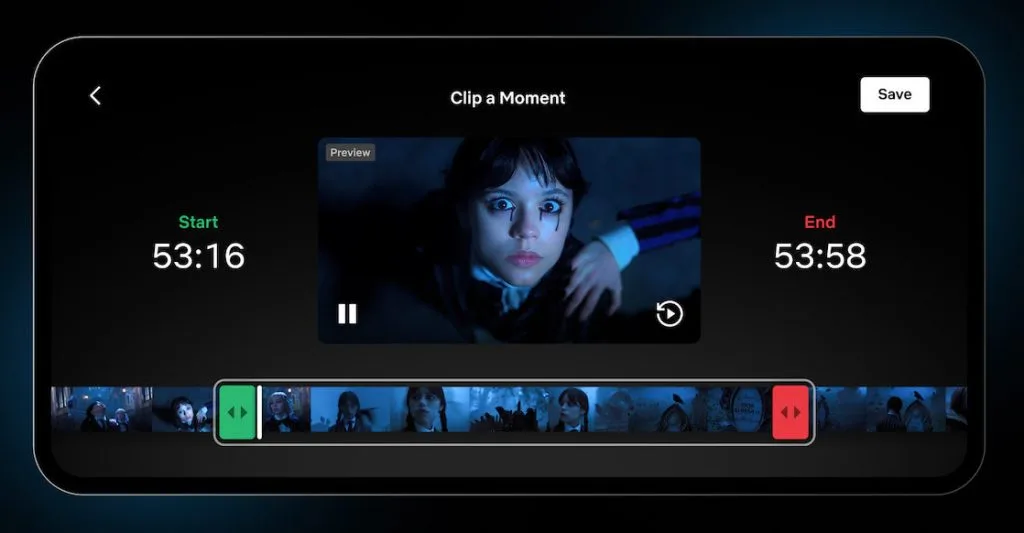 Netflix moments clip editing