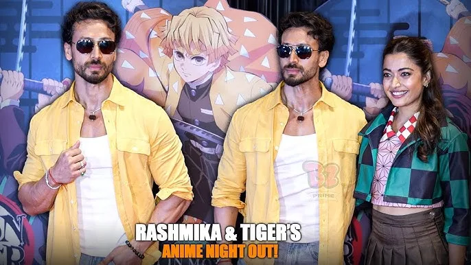Rashmika & Tiger Join 250+ Fans for Demon Slayer Mumbai Screening 2 Rashmika and tiger 1