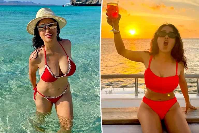 Salma Hayek 59th Birthday Celebration In A Hot Red Bikini; She Proves Age is Just a Number