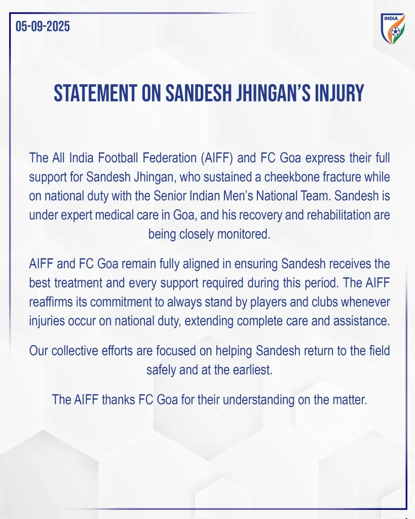 Sandesh jhingan injury statement