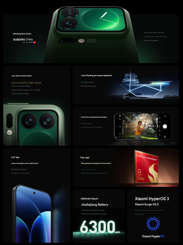 Xiaomi 17 pro features