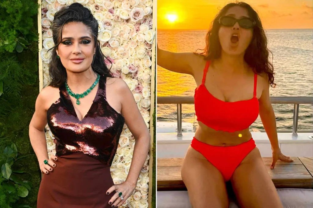 Salma Hayek 59th Birthday Celebration In A Hot Red Bikini; She Proves Age is Just a Number 2 Salma hayek