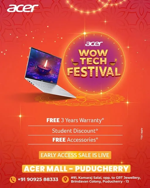 Acer Diwali Sale 2025: Up to ₹20K Off & Extended Warranty 2 Acer Diwali Sale 2 Acer Diwali Sale 2025: Up to ₹20K Off & Extended Warranty