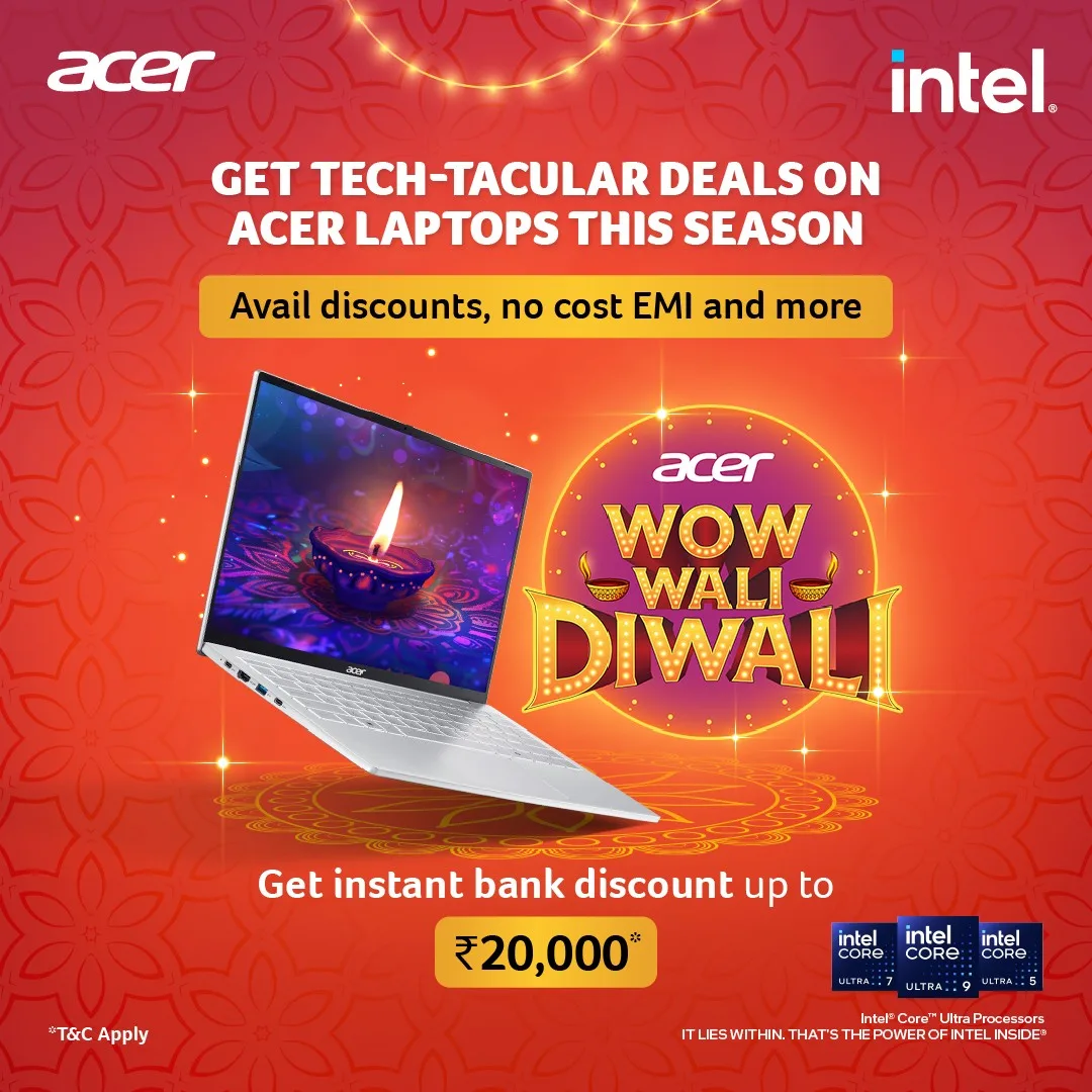 Acer Diwali Sale 2025: Up to ₹20K Off & Extended Warranty