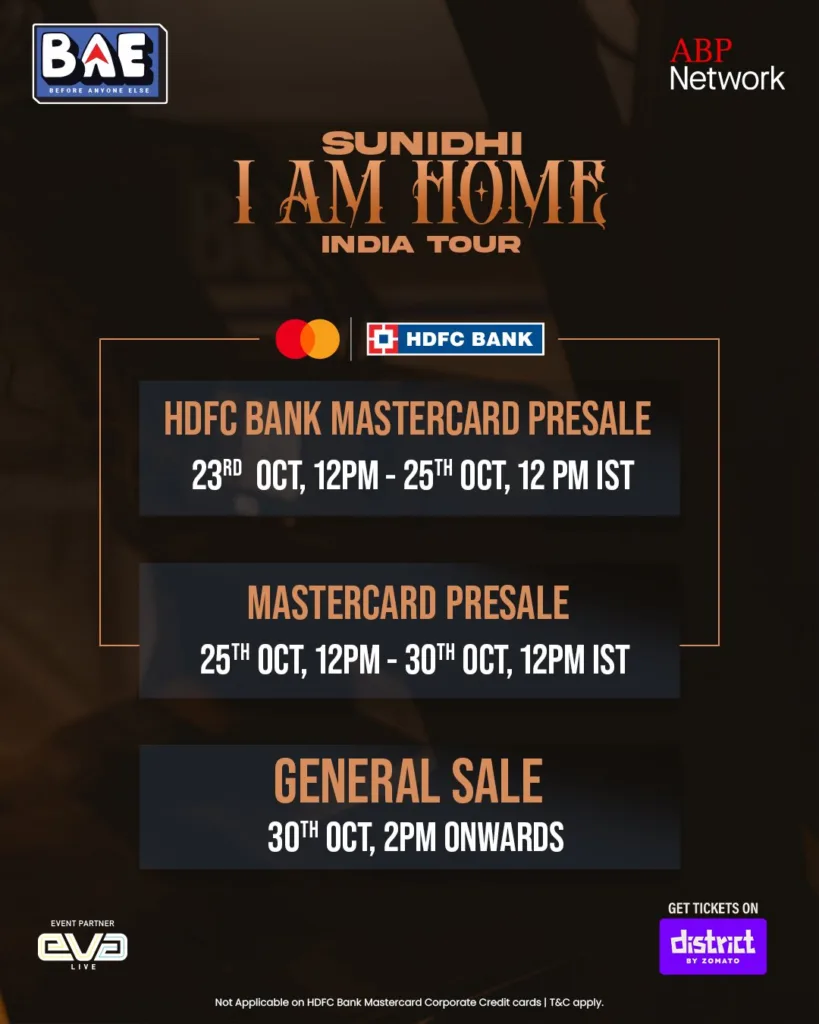 Sunidhi Chauhan Announces Epic I Am Home India Tour with Tickets Now Available 3 I Am Home India Tour 1 Sunidhi Chauhan Announces Epic I Am Home India Tour with Tickets Now Available