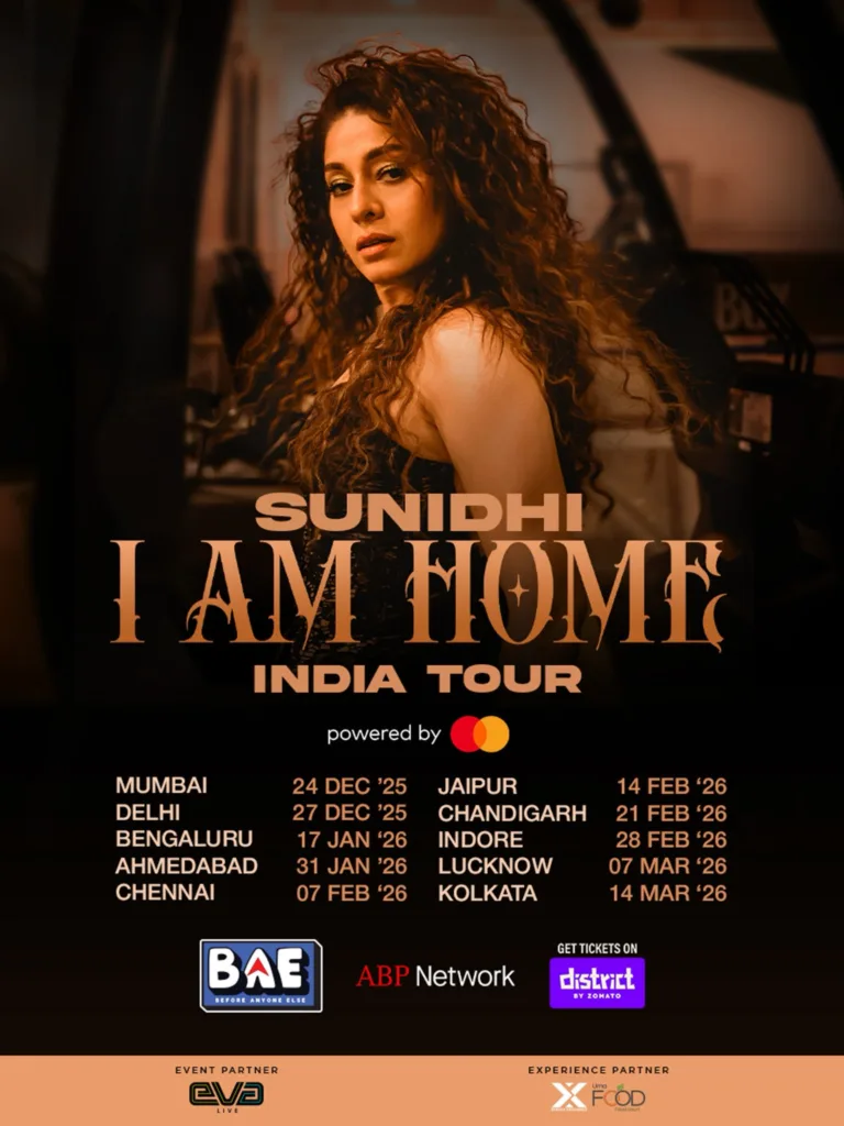 Sunidhi Chauhan Announces Epic I Am Home India Tour with Tickets Now Available 1 Sunidhi Chauhan